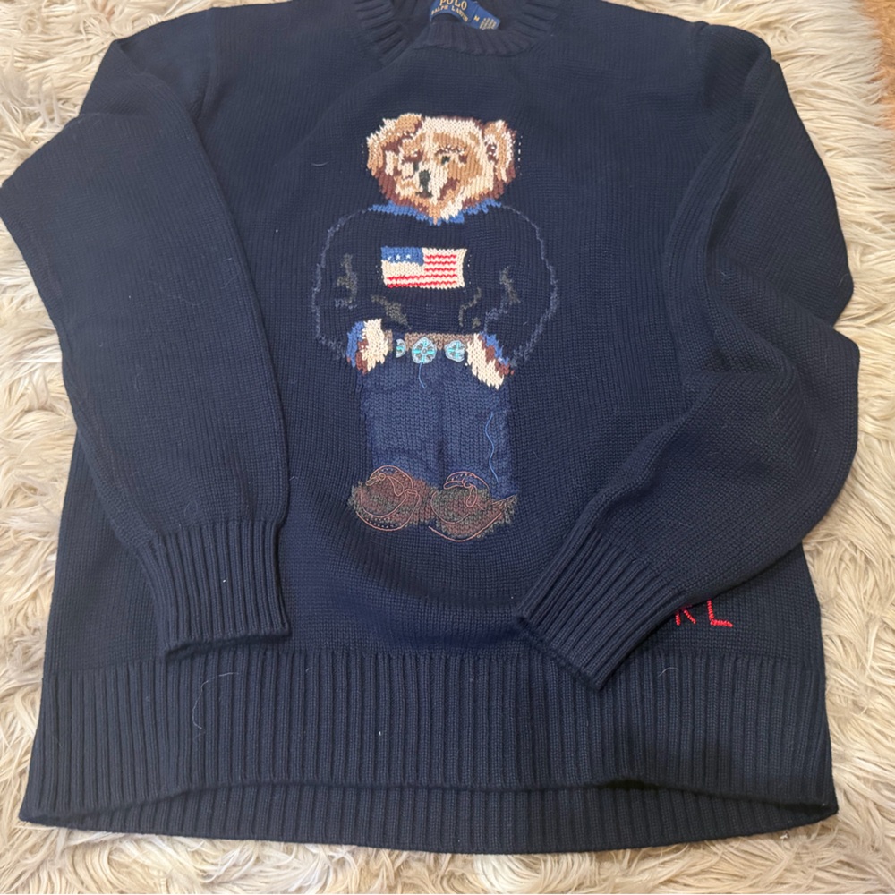Polo Ralph Lauren Navy Sweater with Bear Design